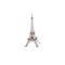 KSA Set of 12 Chrome Finish Eiffel Tower Christmas Ornaments 6“